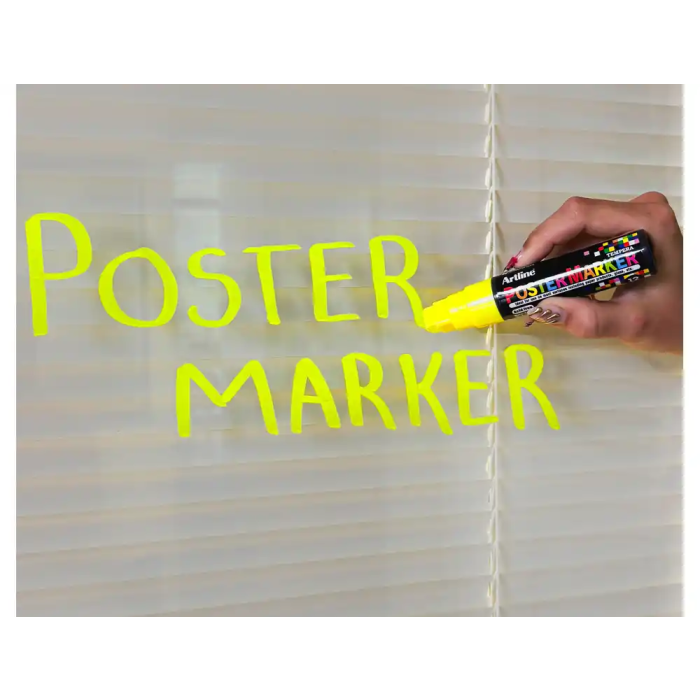 Artline Rotulador EPP-12 Poster Marker Punta Rectangular 12 mm Color Amarillo Fluor 3