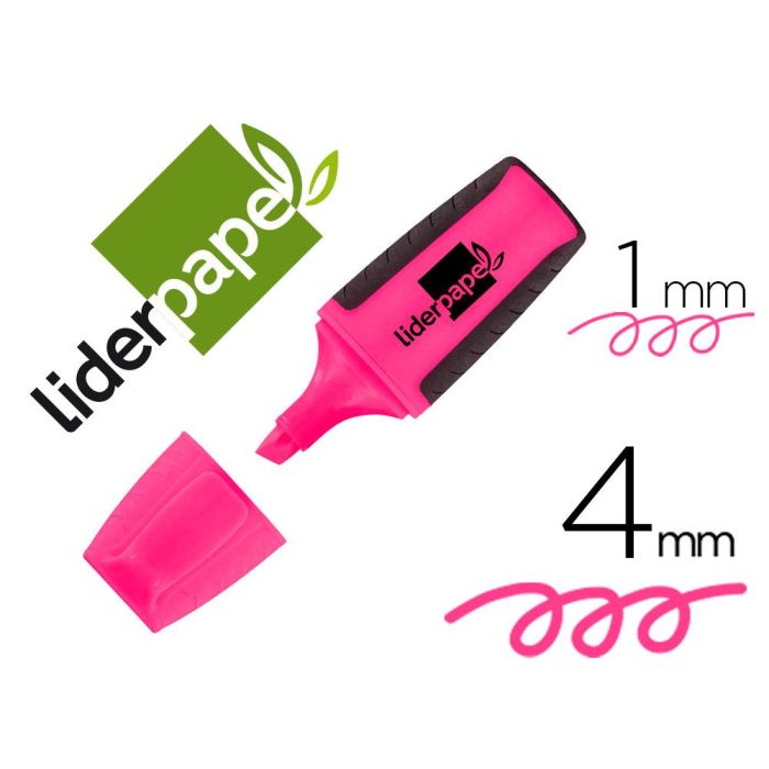 Rotulador Liderpapel Mini Fluorescente Rosa 12 unidades