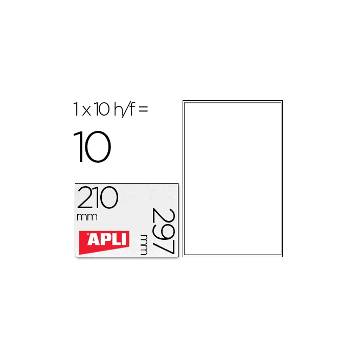 Apli Etiquetas Adhesivas Transparentes Poliester para Impresora Ink-jet 210x297 mm en Carpetas de 10 Hojas 0 Apli Etiquetas Adhesivas Transparentes Poliester para Impresora Ink-jet 210x297 mm en Carpetas de 10 Hojas 0
