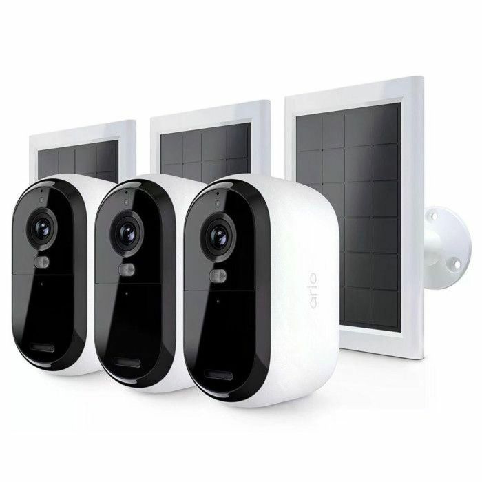 Arlo ARL1716507100797 Pack de cámaras de vigilancia 2K, 3 cámaras esenciales + 3 paneles solares