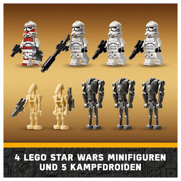 Lego 75372 Star Wars Paquete de Batalla de Soldados Clon y Droides de Batalla con Moto Speeder y Minifigura 13