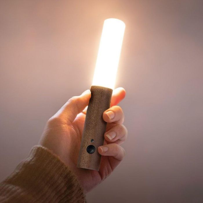 Edm Lámpara de Pared Recargable LED 1W 60 lm 3000K con Sensor de Movimiento y Acabado Madera 4