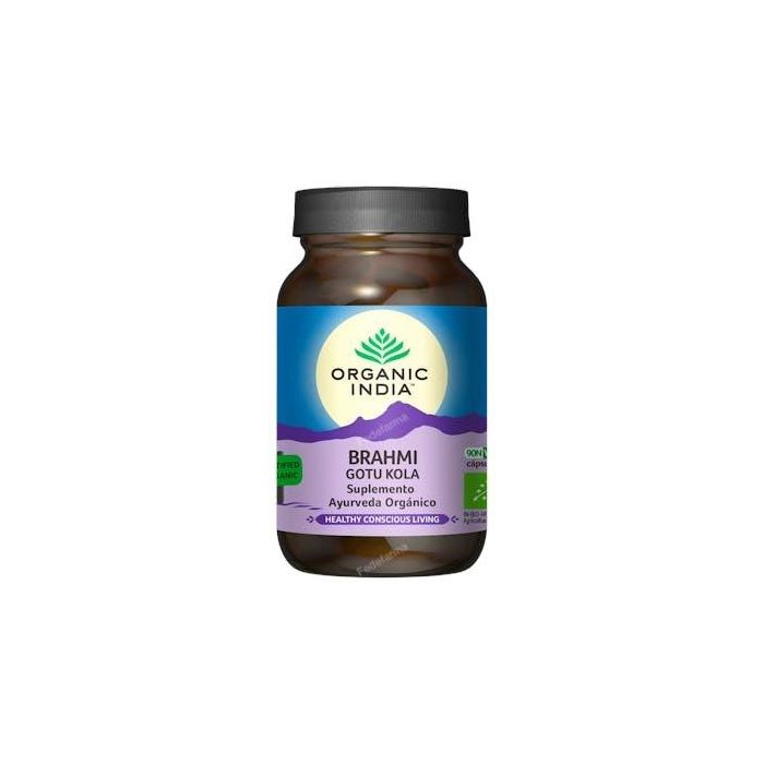 Organic India Brahmi Gotu Kola Suplemento Ayurveda Orgánico para la Memoria y Concentración