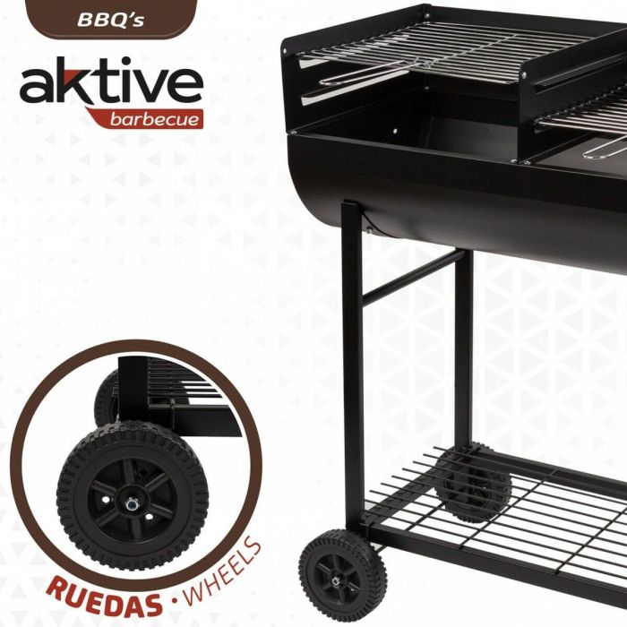 Barbacoa de Carbón con Ruedas Aktive Plástico Metal esmaltado 97 x 96 x 42 cm Negro 4 Barbacoa de Carbón con Ruedas Aktive Plástico Metal esmaltado 97 x 96 x 42 cm Negro 4