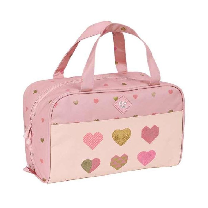 Neceser Escolar Glow Lab Hearts Rosa 31 x 14 x 19 cm