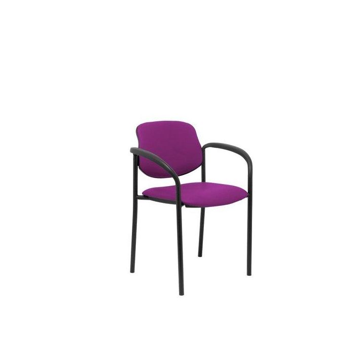 Silla Piqueras Y Crespo Villalgordo Confidente Brazos Fijos Chasis Negro Asiento Y Respaldo Tapizados Similpiel Morado