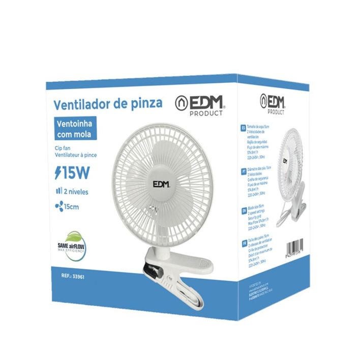 Ventilador de pinza. color blanco 15 W ø21cm 2