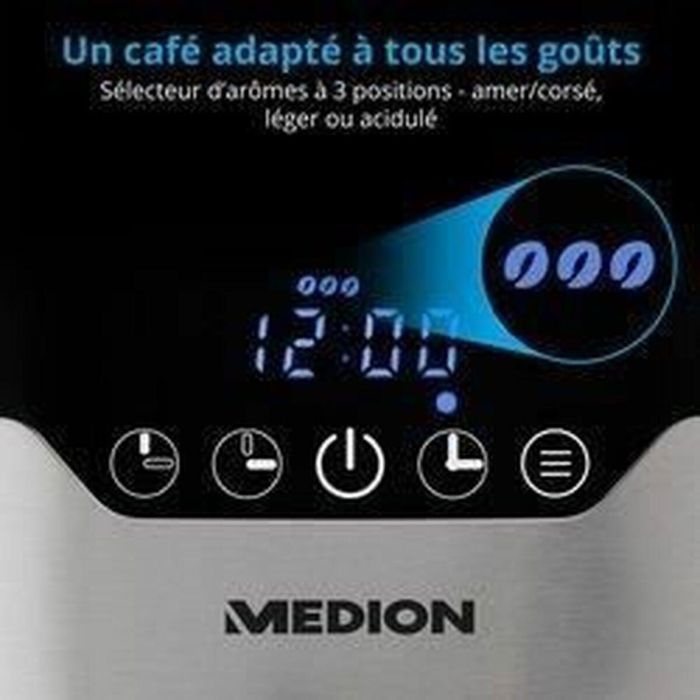 Cafetera de filtro programable con jarra - MEDION - MD 18458 - isotérmica - 900W - 1,2 L 2 Cafetera de filtro programable con jarra - MEDION - MD 18458 - isotérmica - 900W - 1,2 L 2