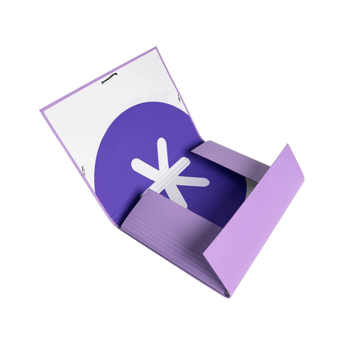 Antartik Carpeta Antartik Tres Solapas Gomas Cartón Forrado A4 Color Lavanda 6