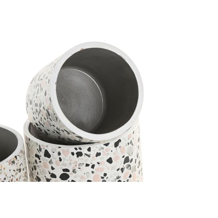 Macetero Urban DKD Home Decor Blanco Multicolor 13 x 13 x 13 cm Set de 3 (2 Unidades) 2