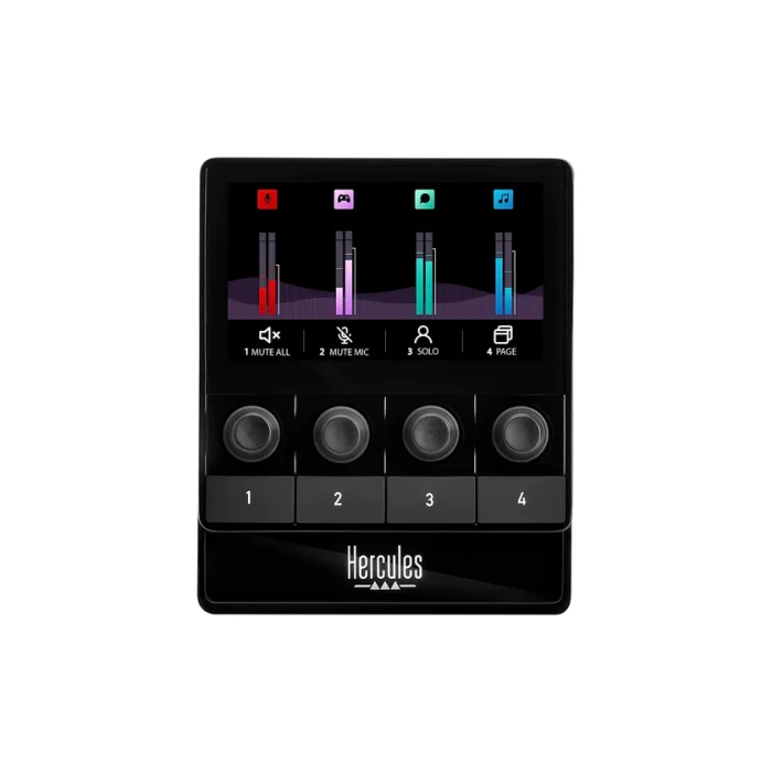 Hercules Stream 100 Controlador de Audio para Livestreams con Pantalla LCD e Intuitivo Manejo de Sonido 1