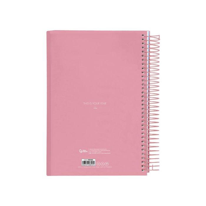 Agenda Espiral Liderpapel Gazi A4 2025 Dia Pagina Color Rosa Papel 70 gr 2