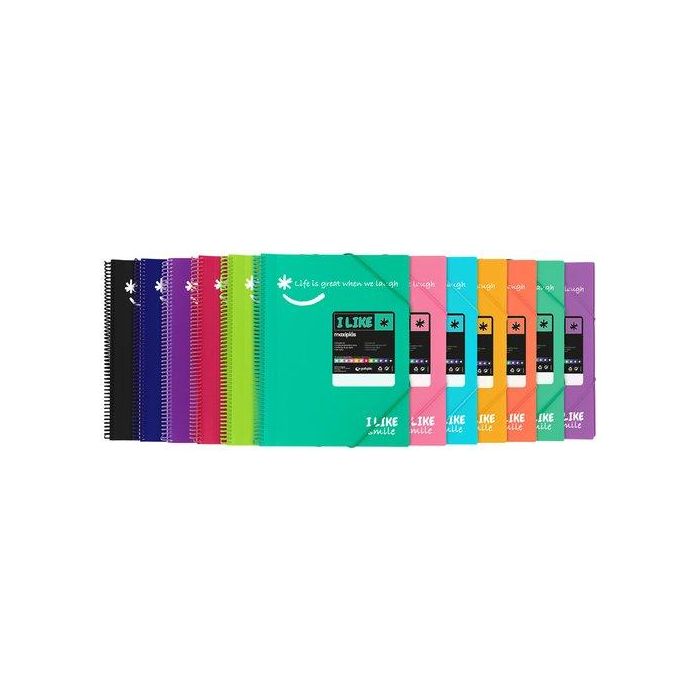 Carpeta Fundas (Tarifario) Grafoplas Pp Rigido Maxiplas Like 2 Opaco Espiral A4 Con Goma 60 F. Mint (Set de 5)