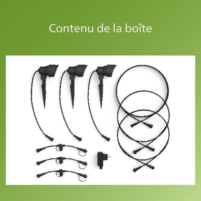 Pack de 3 focos de exterior PHILIPS GardenLink, 24W, 2700K, IP44 3 Pack de 3 focos de exterior PHILIPS GardenLink, 24W, 2700K, IP44 3