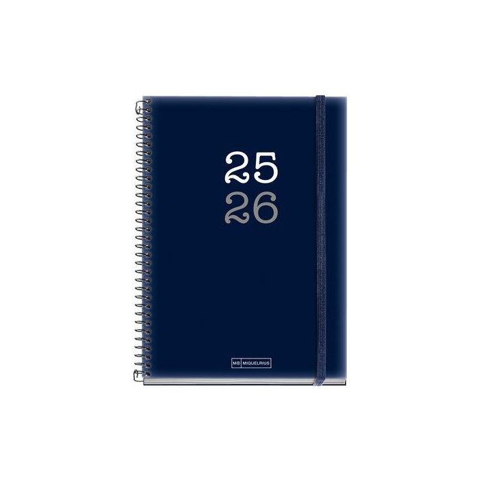 Agenda Escolar (2025-26) Miquelrius College Espiral Tapa Pp Con Goma Plus 4º 150X213 S/V Apais. Azul