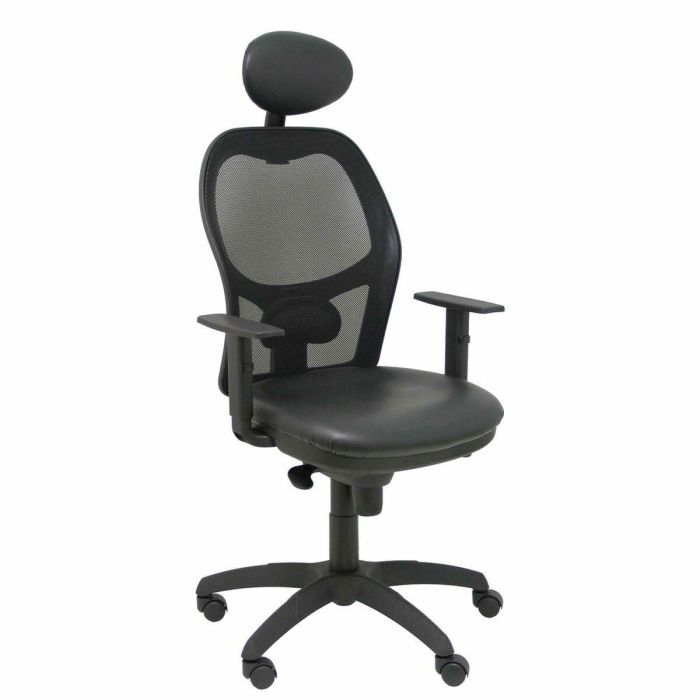 Piqueras y Crespo Silla de Oficina Ergonómica Jorquera Sincro con Brazos Regulables, Malla Negra y Asiento en Similpiel Negro 0 Piqueras y Crespo Silla de Oficina Ergonómica Jorquera Sincro con Brazos Regulables, Malla Negra y Asiento en Similpiel Negro 0