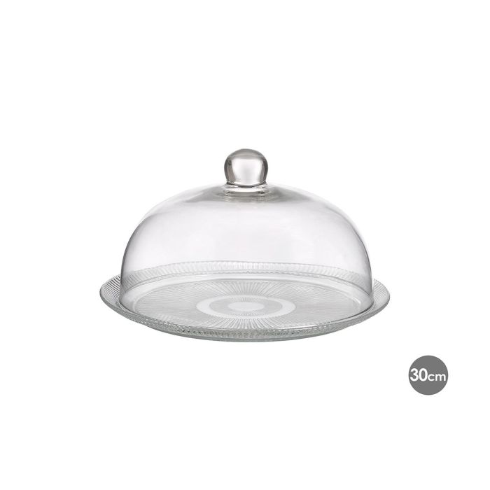 Vivalto Tartera de Vidrio con Tapa Transparente 30 cm (Set de 4)