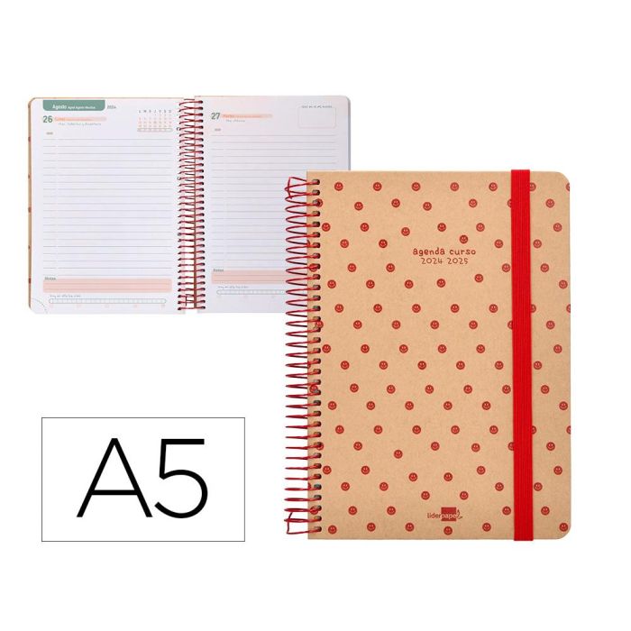 Agenda Escolar Liderpapel Año 24 - 25 Escolar Classic Smile Día Página A5 Tetra