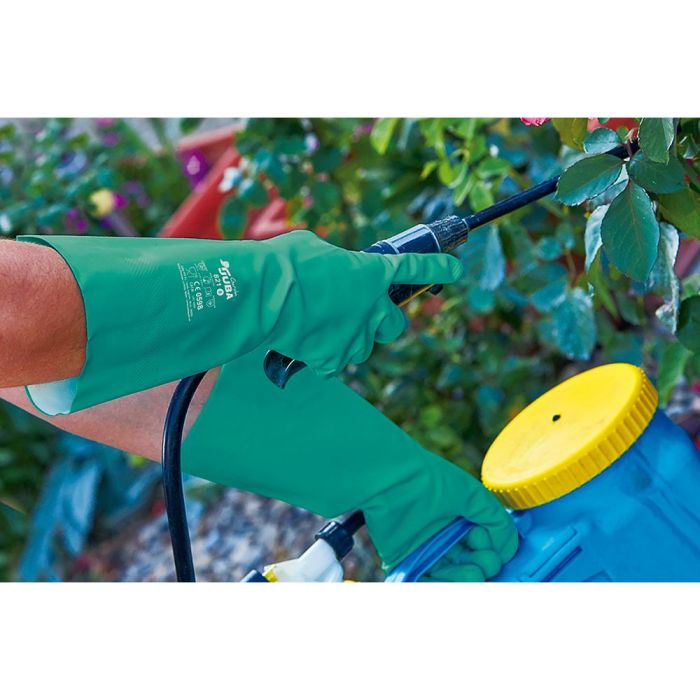 Juba Guante Fitosanitarios Interface Plus Verde T-06 Nitrilo Talla 6 Flocado Interior Largo 33cm Grosor 0.38mm Manipulación Productos Químicos 2