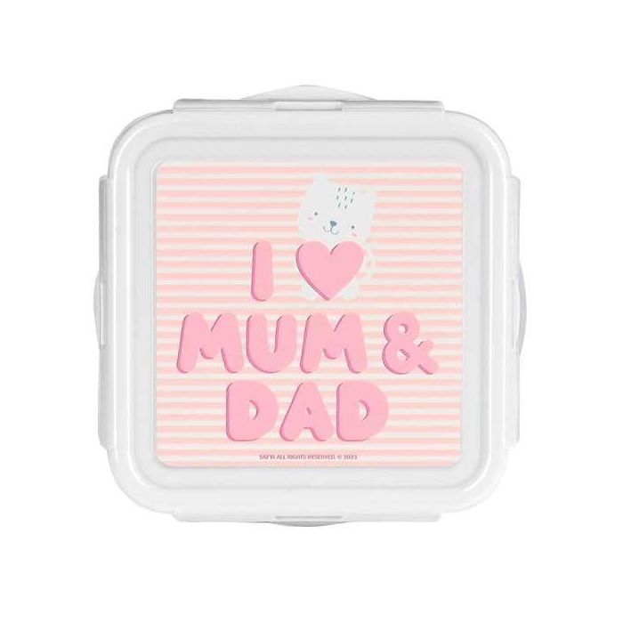 Safta Fiambrera Preescolar Love 13x7,5x13cm PU con Reech Color Rosa para Niñas 1