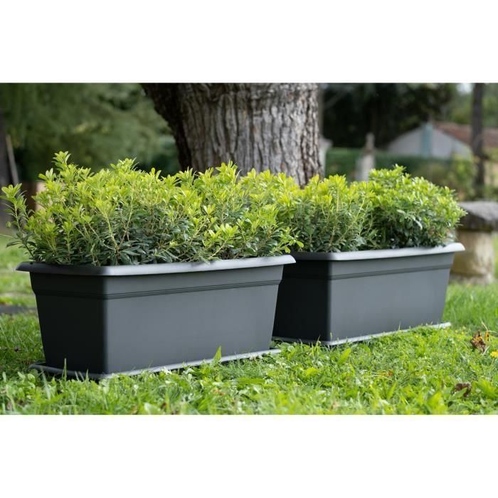 Stefanplast 84295 Maceta rectangular de flores de plástico 110L 100 cm antracita 1 Stefanplast 84295 Maceta rectangular de flores de plástico 110L 100 cm antracita 1