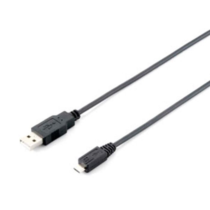 Equip Cable Usb 2.0 Tipo A Macho a Micro Tipo B Macho Doble Blindado Negro para Smart Phones Carga y Transferencia de Datos