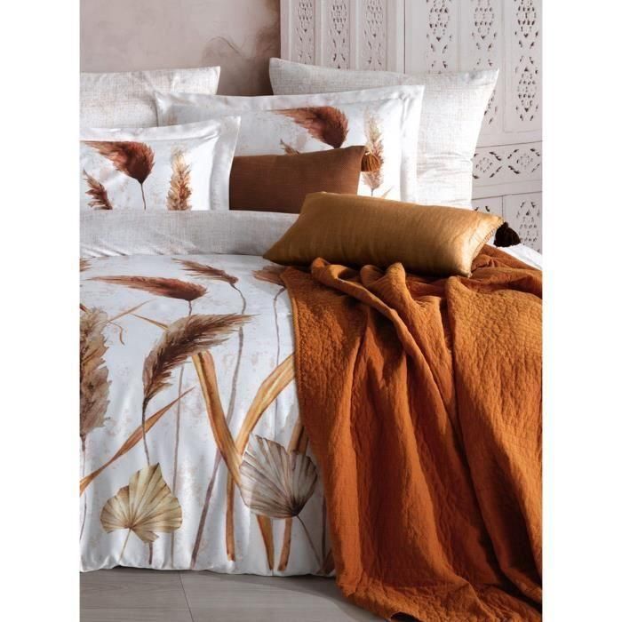 Juego de cama - 1 funda nórdica 220x240 cm + 2 fundas de almohada 60x60 cm - 100% algodón satén - Blanco 2 Juego de cama - 1 funda nórdica 220x240 cm + 2 fundas de almohada 60x60 cm - 100% algodón satén - Blanco 2