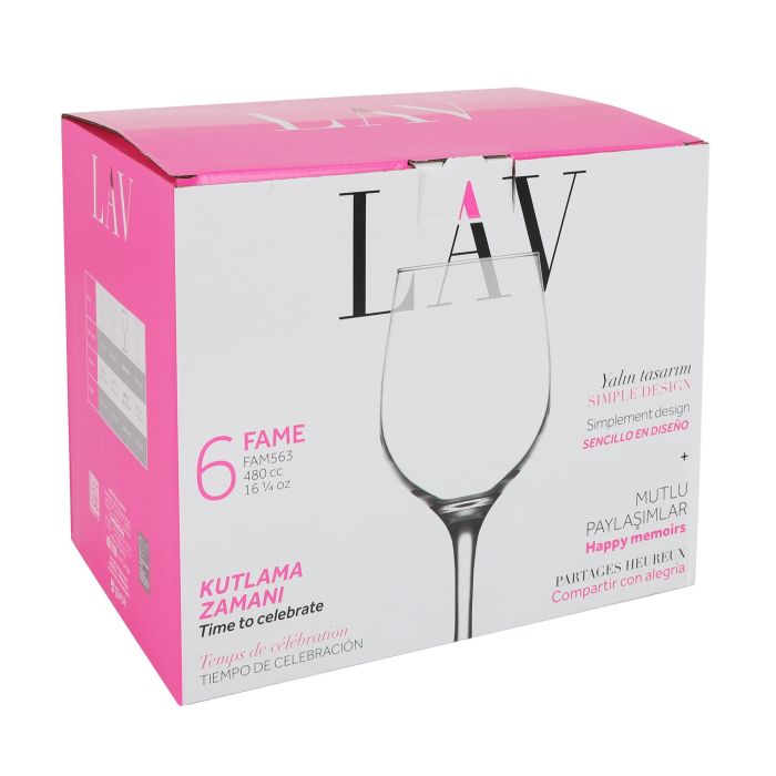 Set de 6 Copas para Vino/Agua 480 cc FAME - Lav (4 Cajas) 2 Set de 6 Copas para Vino/Agua 480 cc FAME - Lav (4 Cajas) 2