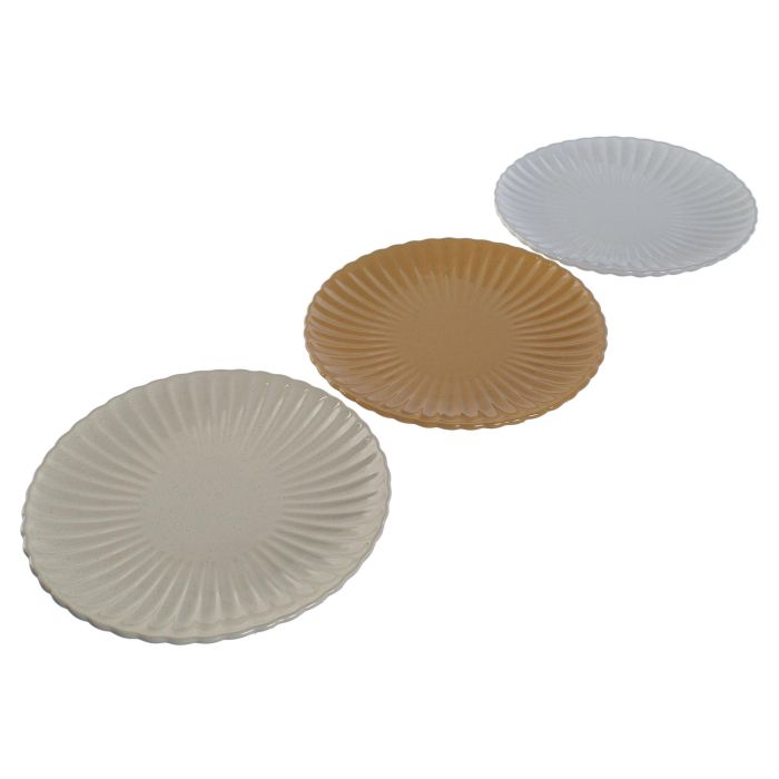 Plato Scandi DKD Home Decor Beige Blanco 26 x 3 x 26 cm (6 Unidades) 2 Plato Scandi DKD Home Decor Beige Blanco 26 x 3 x 26 cm (6 Unidades) 2