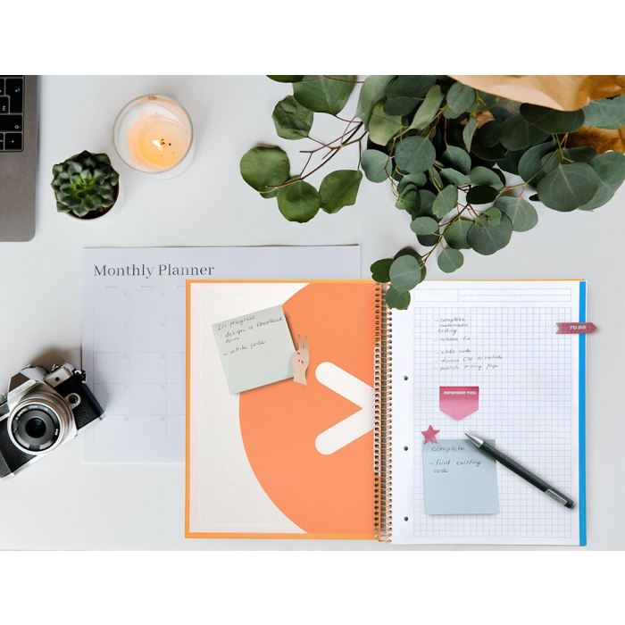 Antartik Cuaderno espiral A4 Micro forrado 120 hojas 90gr cuadro 5mm 5 bandas color mostaza 10