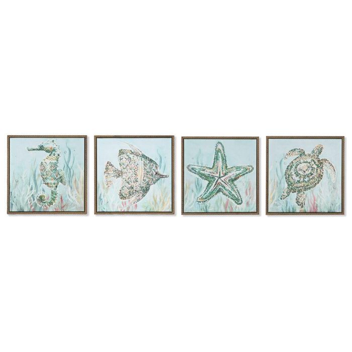 DKD Home Decor Cuadro Decorativo Mediterráneo Lienzo y PS Azul Blanco 30x30 cm Fondo 3,5 cm (4 Unidades, Diseños Surtidos) DKD Home Decor Cuadro Decorativo Mediterráneo Lienzo y PS Azul Blanco 30x30 cm Fondo 3,5 cm (4 Unidades, Diseños Surtidos)