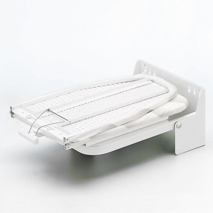 Hafele Mesa de Planchar Abatible Neva L985Mm para Muro, Plegable y Giratoria 180º, con Funda Incluida para Ahorrar Espacio