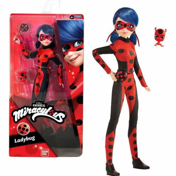 Bandai Muñeca Ladybug Mariquita 26 cm - Las Aventuras de Ladybug y Cat Noir - Nuevo Disfraz