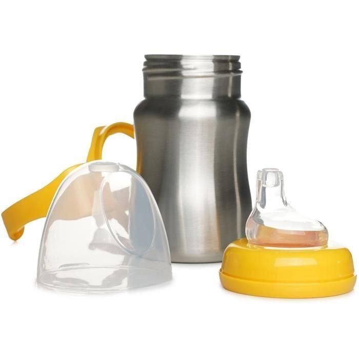 Vaso de aprendizaje - THERMOBABY - Acero inoxidable - 180 ml - Amarillo mango - Ergonómico y antigoteo 4 Vaso de aprendizaje - THERMOBABY - Acero inoxidable - 180 ml - Amarillo mango - Ergonómico y antigoteo 4