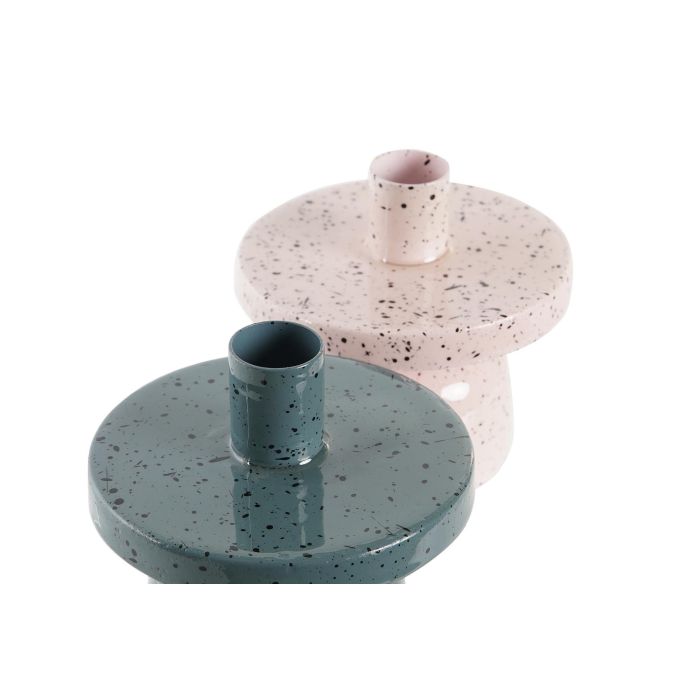 DKD Home Decor Portavela Moderno de Metal con Terrazo Rosa y Azul, 10 x 11 x 10 cm (4 Unidades) 2 DKD Home Decor Portavela Moderno de Metal con Terrazo Rosa y Azul, 10 x 11 x 10 cm (4 Unidades) 2