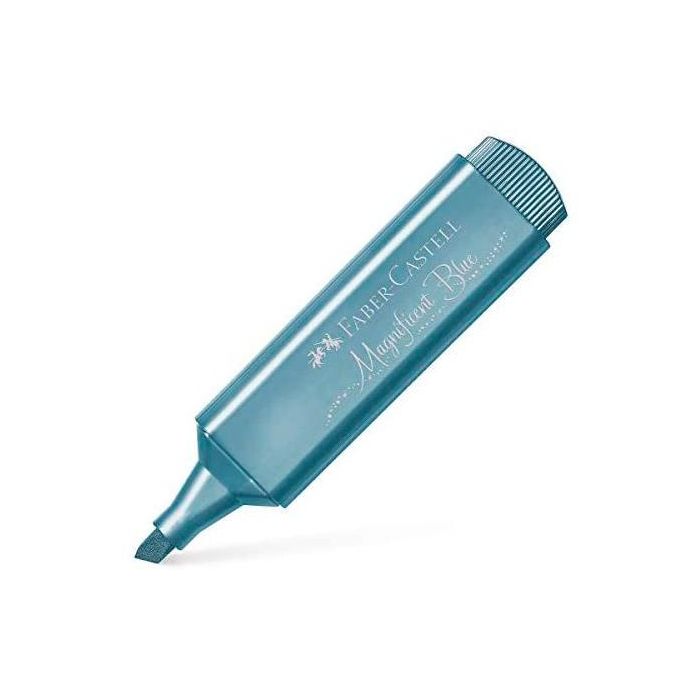Faber Castell Marcador Textliner 46 Metálico Azul (10 Unidades) para Subrayar Documentos (10 Unidades)