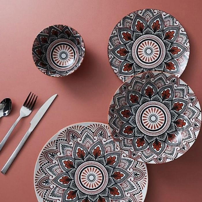 Home Deco Factory Bol 220 Ml Mirage Mandala Naranja Diámetro 12 Cm 3