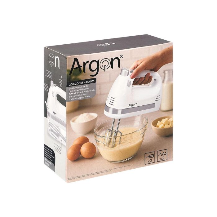 Batidora Doble Varilla 400W Blanco Argon (Set de 6) 2 Batidora Doble Varilla 400W Blanco Argon (Set de 6) 2