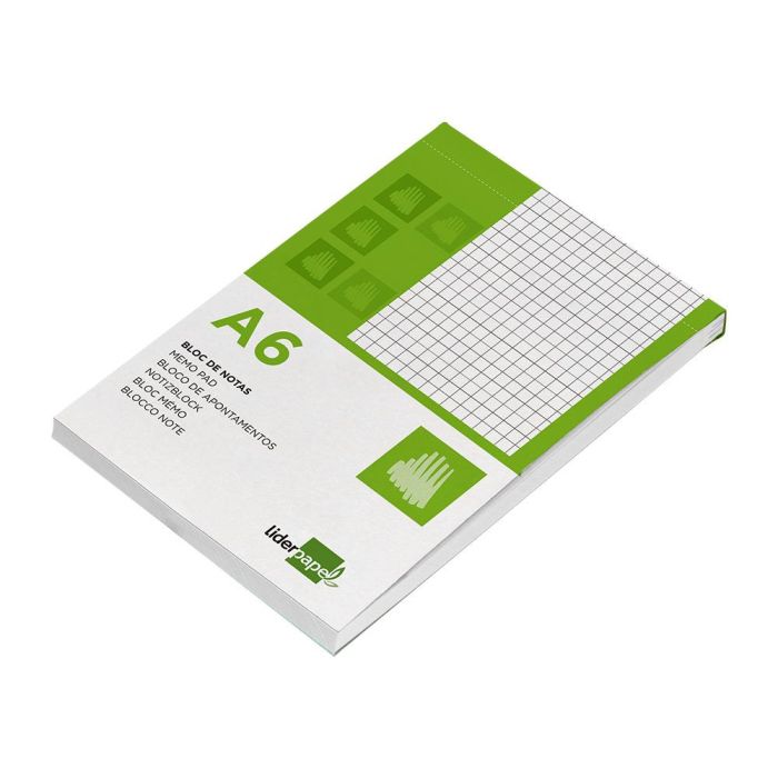 Bloc Notas Liderpapel Cuadro 4 mm A6 80 Hojas 60 gr-M2 Perforado 10 unidades 5