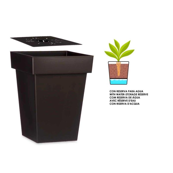 Maceta Cuadrada Antracita Con Reserva Agua 40Cm Ibergarden (6 Unidades) 1 Maceta Cuadrada Antracita Con Reserva Agua 40Cm Ibergarden (6 Unidades) 1