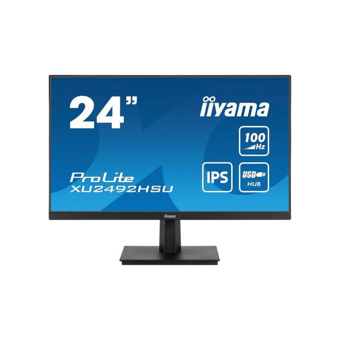 Iiyama Monitor 24" ProLite Slim XU2492HSU-B6, IPS, 100Hz, 0.4ms, USB, HDMI, DisplayPort