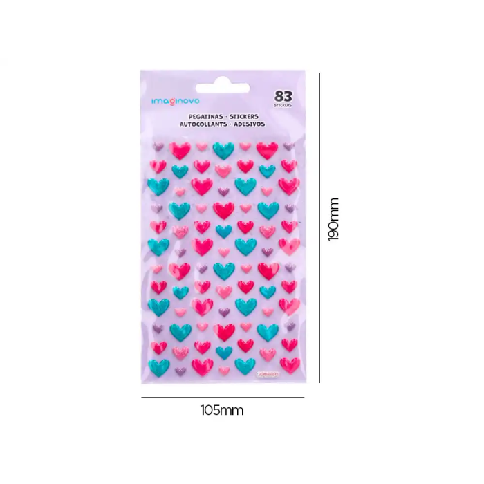 Imaginovo Pegatinas Corazones Magic Dreams con Relieve 190x105 mm 4