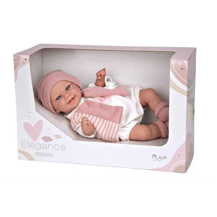 Muñeca elegance 35 cm babyto rosa c/mecanismo risa try me