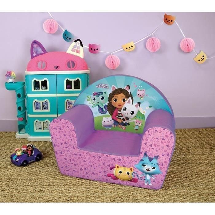 Sillón club para niños GABBY Y LA CASA MÁGICA - Fun House - L.52 x P.33 x H.42 cm - origen Francia 1 Sillón club para niños GABBY Y LA CASA MÁGICA - Fun House - L.52 x P.33 x H.42 cm - origen Francia 1