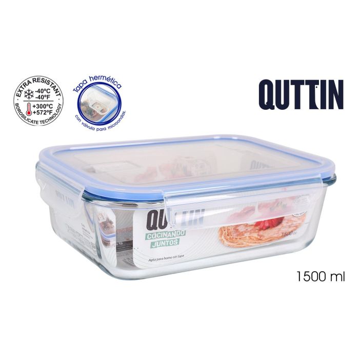 Quttin Fiambrera Rectangular Hermética 1.5L 23x17.5x7.6 cm (6 Unidades) 0 Quttin Fiambrera Rectangular Hermética 1.5L 23x17.5x7.6 cm (6 Unidades) 0