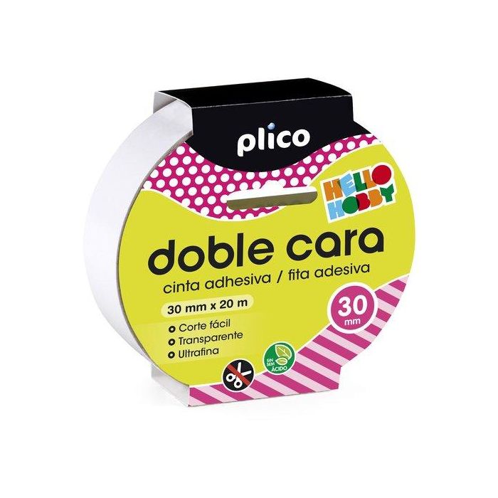 Plico Cinta adhesiva doble cara para uniones invisibles y multi-material, 20 m x 30 mm