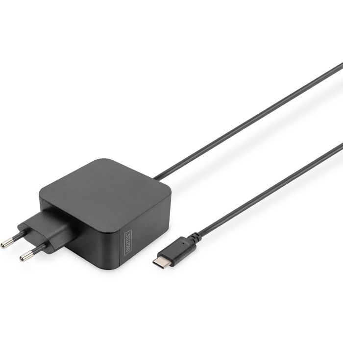 Digitus Cargador Universal para Portátil USB-C 65W, Adaptador de Corriente AC, Cable 1.2m, Negro