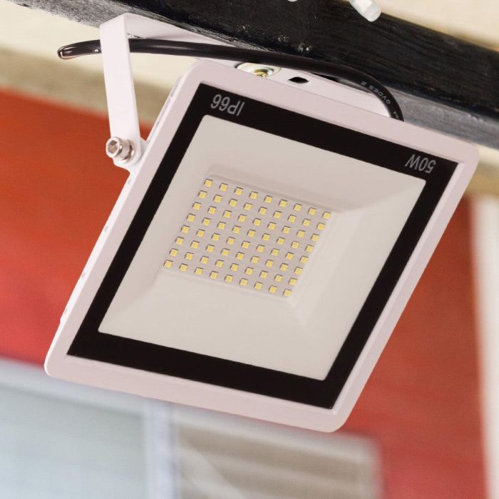Foco Proyector LED 50W 4.000Lm 6000K IP66 Regulable, Blanco. Ideal Exterior Interior, Antideslumbrante 60.000H LM-6007-W-CW 1
