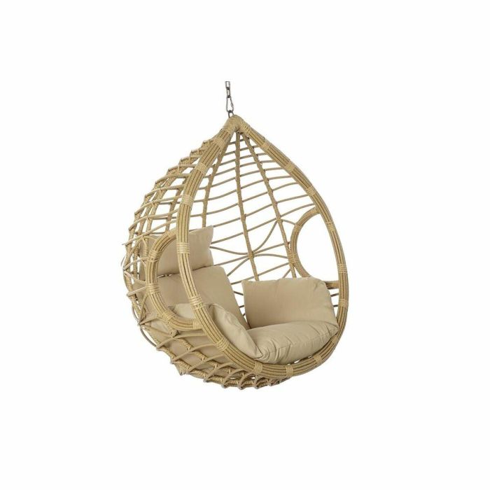 DKD Home Decor Sillón Colgante Terraza y Jardín, Ratán Sintético, Marrón Beige, con Cojines, Colección Breeze, 75x120x105 cm, Capacidad 120kg DKD Home Decor Sillón Colgante Terraza y Jardín, Ratán Sintético, Marrón Beige, con Cojines, Colección Breeze, 75x120x105 cm, Capacidad 120kg
