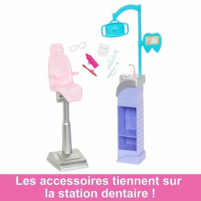 Barbie HKT69 Set de consulta dental con 2 muñecas, silla, estación de trabajo, herramientas dentales, cepillo y pasta de dientes 2 Barbie HKT69 Set de consulta dental con 2 muñecas, silla, estación de trabajo, herramientas dentales, cepillo y pasta de dientes 2